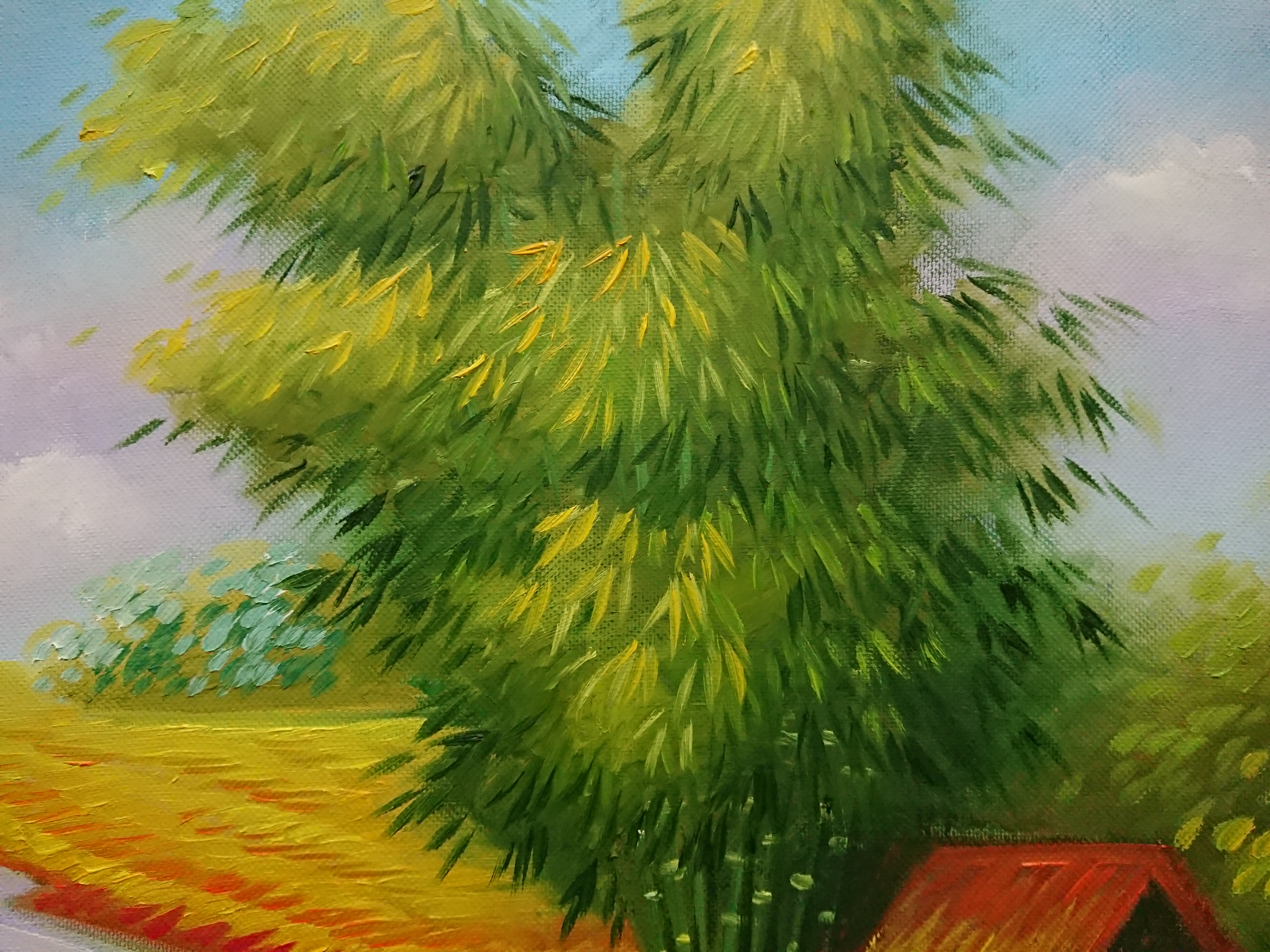 Tranh Treo Tường (Sơn Dầu Vẽ Tay 100%) - Làng Quê 40x50cm