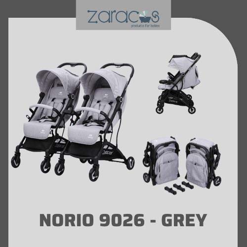 Xe đẩy đôi lắp ghép cho bé Zaracos Norio 9026 Gray + Gray – Zaracos Việt Nam