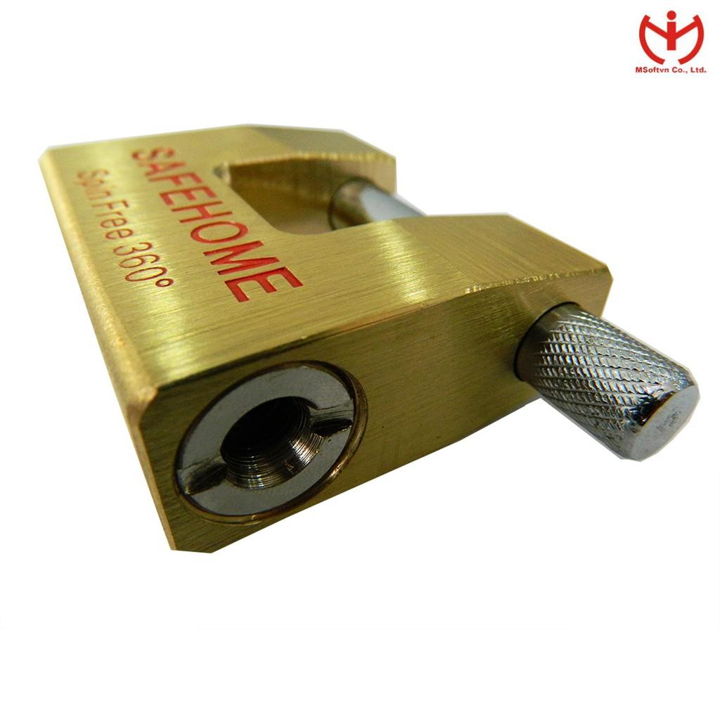 Khóa cầu ngang Safe Home thân đồng rộng 60mm - MSOFT