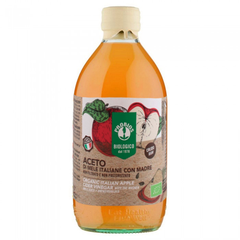 Giấm Táo Hữu Cơ Có Giấm Cái Probios 500ml – Organic Apple Cider Vinegar