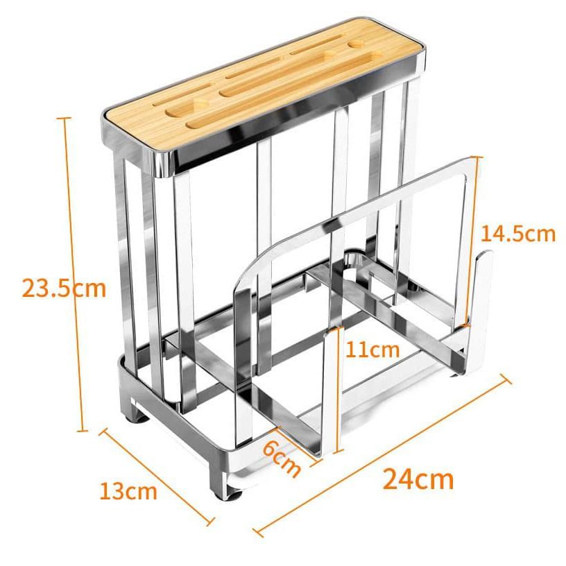 Bộ kệ đỡ Dao Bếp Thớt Meradola SUS304 - Home and Garden