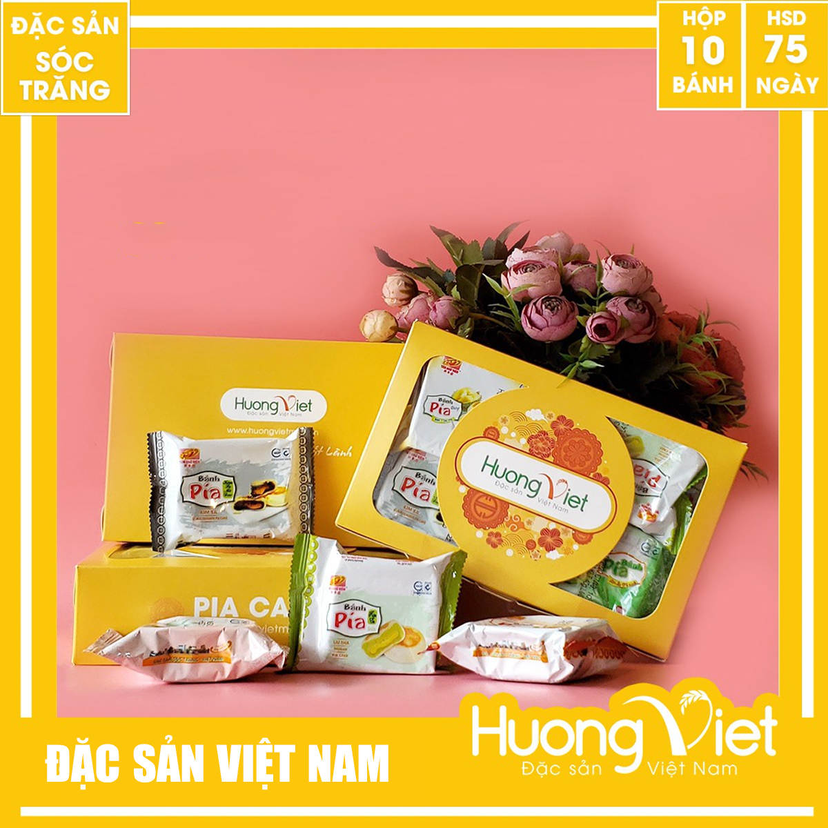 Đặc Sản Sóc Trăng - Combo Bánh Pía Kim Sa Tân Huê Viên 10 Bánh 10 Vị Khác Nhau, Bánh Pía Sóc Trăng Mini, Đồ Ăn Vặt Sài Gòn