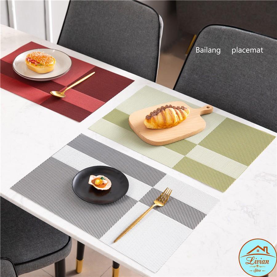 Tấm lót bàn ăn, tấm trải bàn ăn cách nhiệt phối màu 6 ô cực sang chảnh