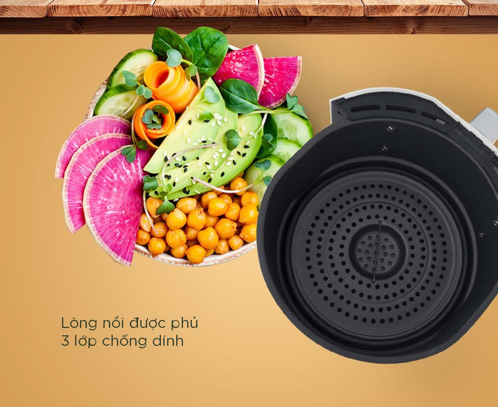 Nồi Chiên Nướng Chân Không Đa Năng - Dung Tích Lớn 4.6L