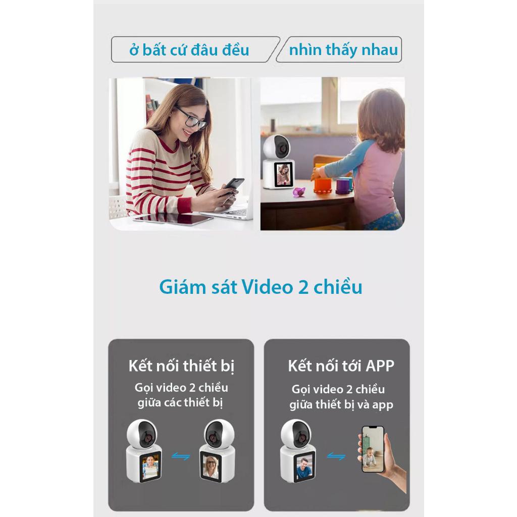 (Lỗi 1 đổi 1) Camera gọi Video 2 chiều Với màn hình IPS 2.8 inch, Phát hiện chuyển động, phát hiện tiếng khóc- Hàng chính hãng