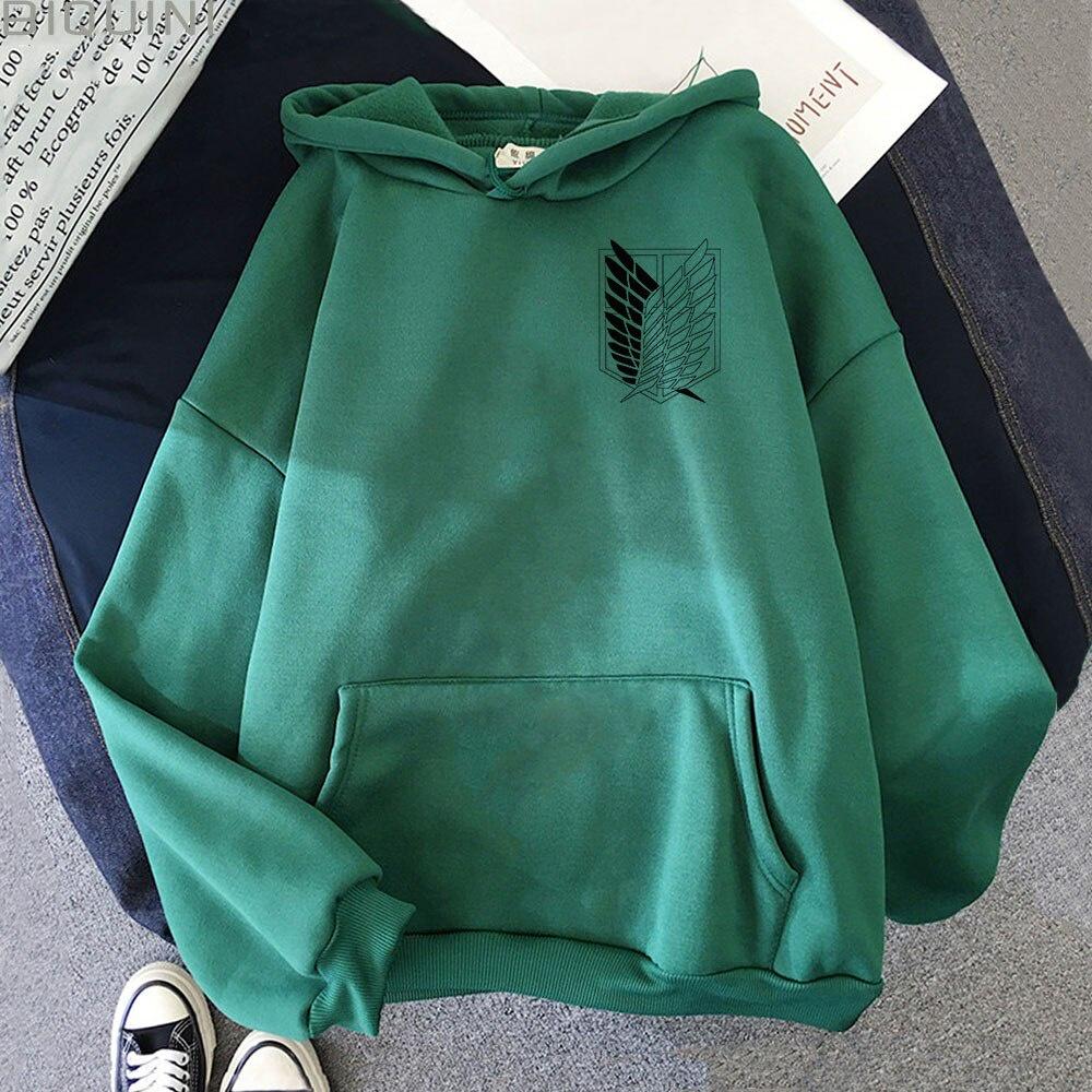 Áo Hoodie UNISEX Thể Thao Dày Chui Đầu Tay Dài In Họa Tiết Attack on Titan Đường Phố