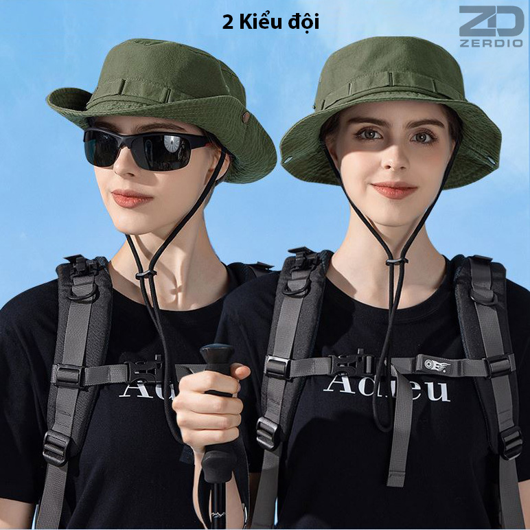 Mũ Tai Bèo Vành Nhỏ Có Dây Vải Denim Thoáng Khí Cho Nam Và Nữ BK79