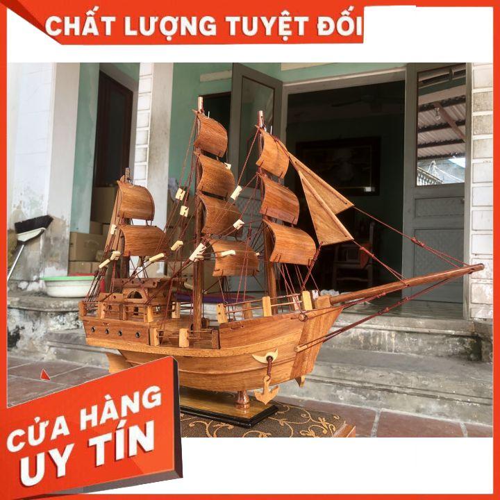 Mô Hình Thuyền Gỗ THÁI LAN Dài 55cm - Gỗ gõ đỏ - Thân thuyền 40cm