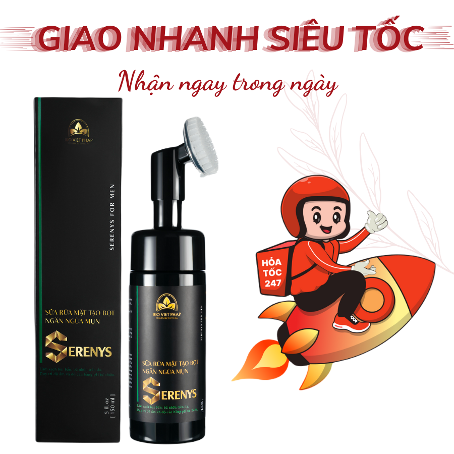 Sữa Rửa Mặt Dạng Bọt Tuyết Serenys ,ữa Rửa Mặt Tạo Bọt Mềm Mịn Làm Sạch Sâu Tinh Dầu Tràm Trà Cho Da Mụn Da Dầu Nhạy Cảm Serenys 150ml - Hàng Chính Hãng