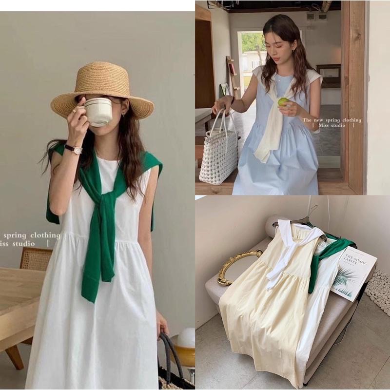 VÁY/ĐẦM THÔ BABYDOLL KÈM KHĂN style ULZZANG