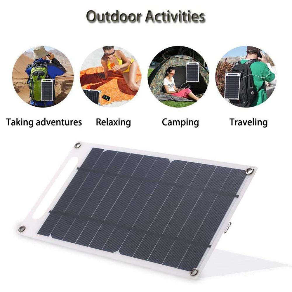 Bảng điều khiển năng lượng mặt trời di động 30W Tấm năng lượng mặt trời 5V với USB Sạc an toàn Ổn định Bộ sạc pin cho Power Bank Phone Cắm trại ngoài trời Màu sắc: 30W 300mmx145mm