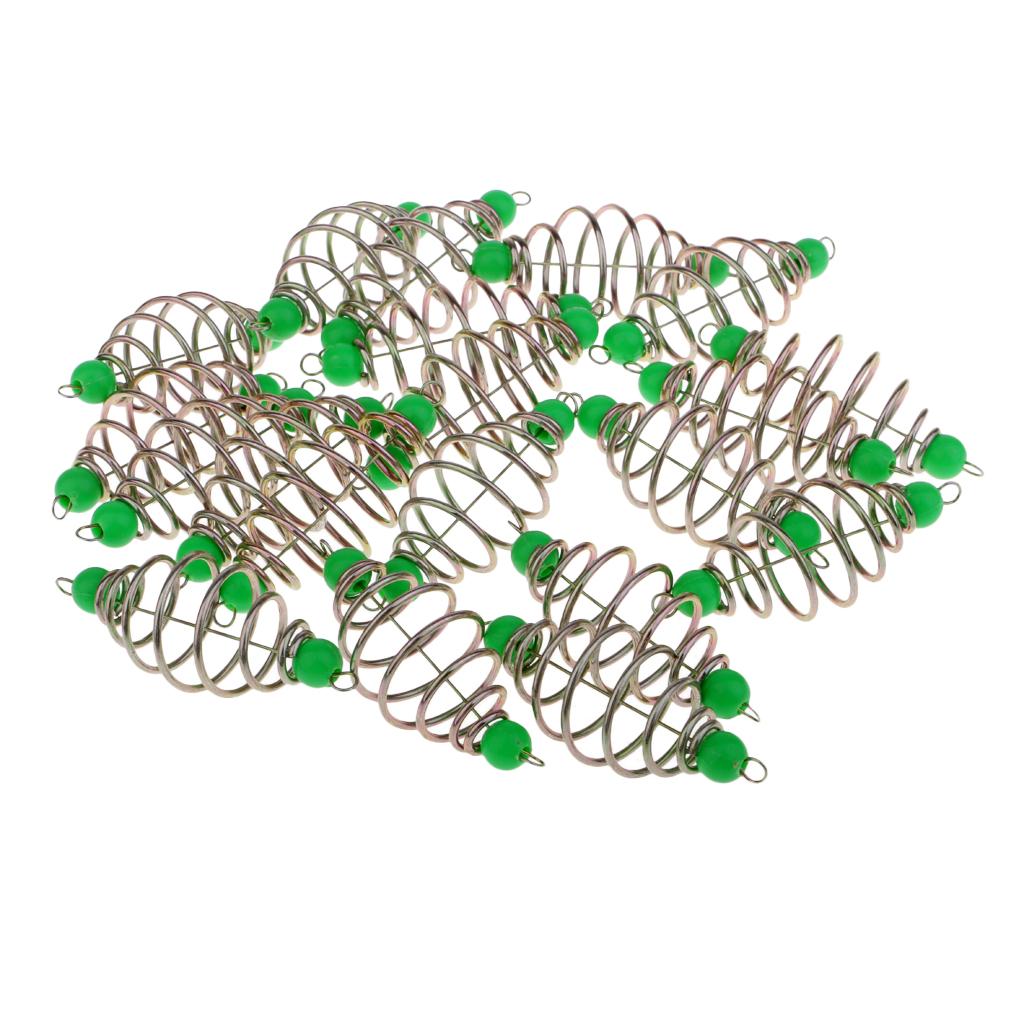 20pcs Spring/Coil Inline Fishing Feeders, Baits Cage Carp Fishing Tackle S