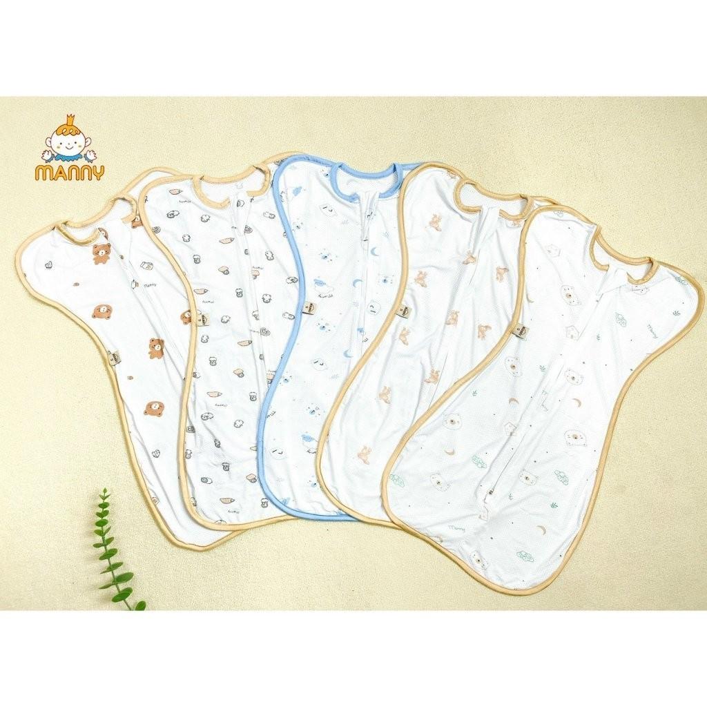 Nhộng Chũn, Nhộng Ngủ Thông Hơi MANNY Vải Thở Mềm Mại, Co Giãn Thoáng Khí Và Khóa 2 Chiều Tiện Lợi Cho Bé Dưới 6 Tháng - Thông Hơi Gấu Nâu
