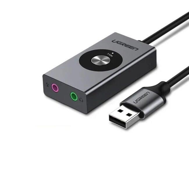 Ugreen UG50711CM190TK 1M Bộ chuyển USB âm thanh 7.1 hỗ trợ Loa + Mic - HÀNG CHÍNH HÃNG