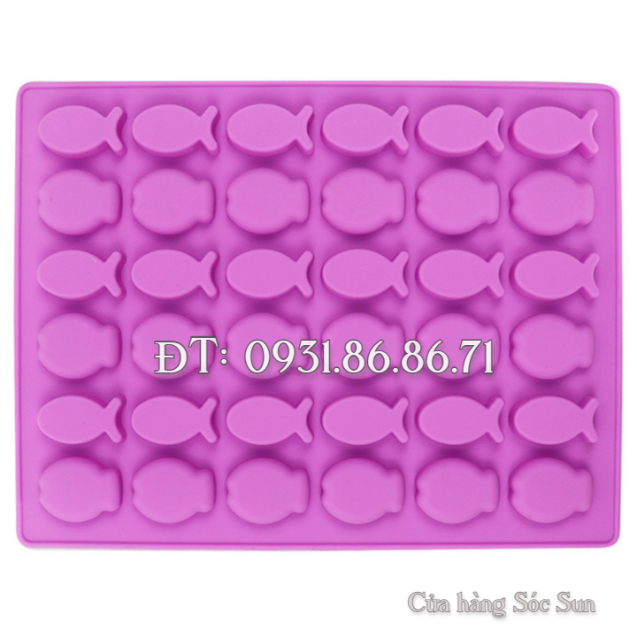 Khuôn silicon 36 con cá - Mã số 1198