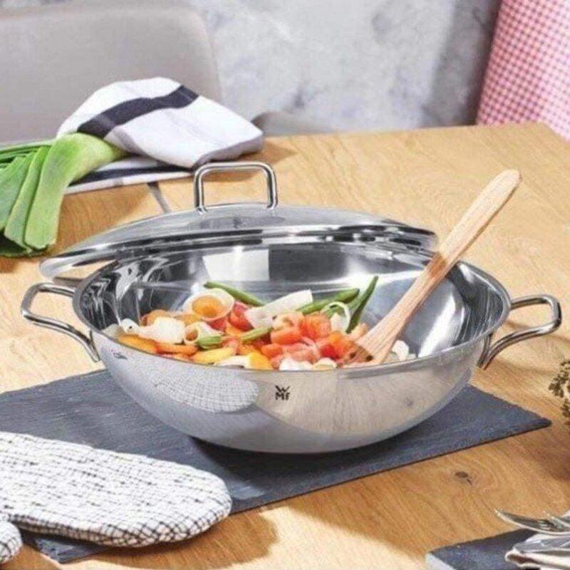 Chảo 2 Quai WMF Wok Party 28cm Nhập Đức, Chảo Bếp Từ Sâu Lòng Chất Liệu Thép Không Gỉ, Dẫn Nhiệt Tốt, Nhập Đức