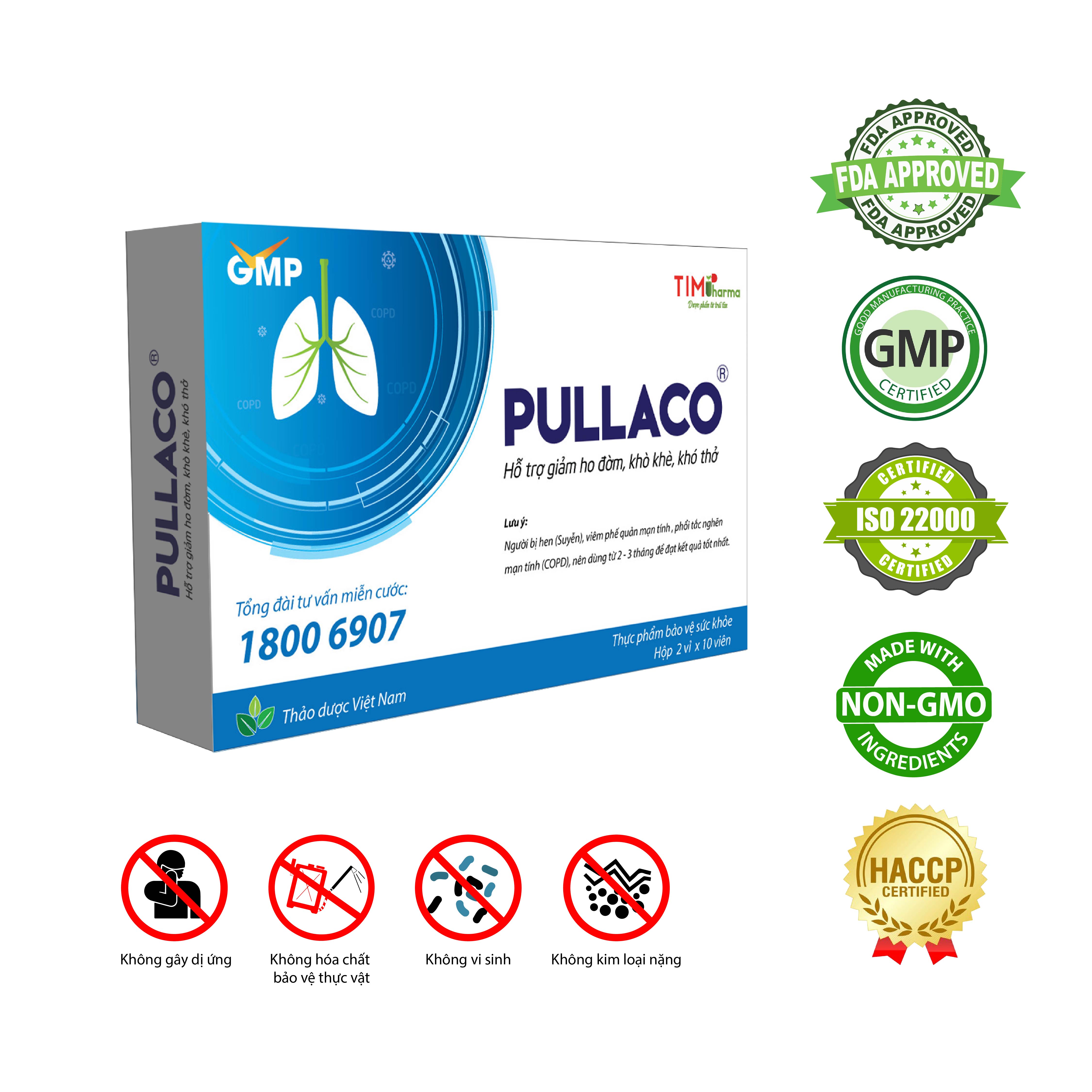 TPBVSK PULLACO – Hỗ trợ giảm ho đờm, khò khè, khó thở