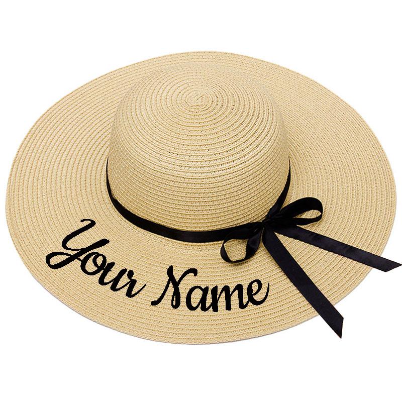 Cá Tính Tùy Chỉnh Đi Biển Mùa Hè Nón Thêu Tên Mũ Lưỡi Trai Nữ Miếng Vải Cô Dâu Phù Dâu Nữ Tấm Che Nắng Nắp