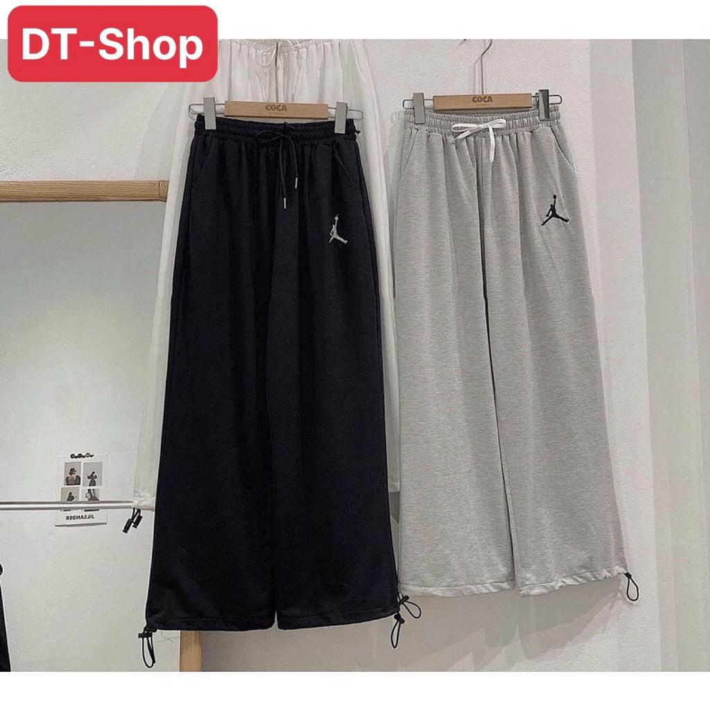 Quần ống rộng DT-Shop Unisex,quần dài Simple dành cho nam nữ cạp chun có dây rút điều chỉnh eo,rút gấu mặc 2 kiểu jogger