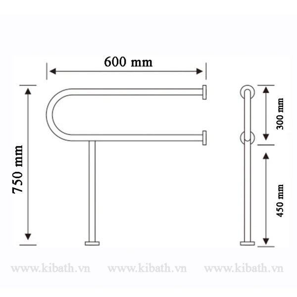 Tay Vịn An Toàn Inox 304 Cho Người Già KB-616.06