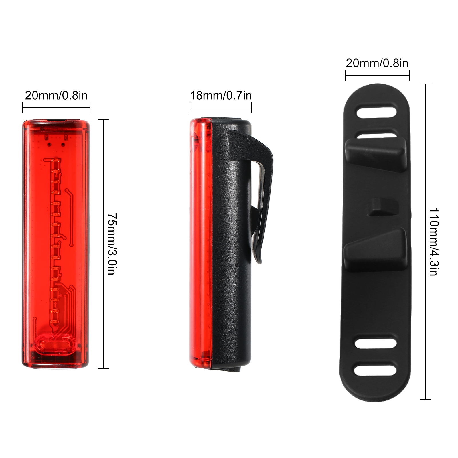 Đèn Hậu Xe Đạp Tín Hiệu Cảnh Báo Có Sạc 500mAh Chống Nước IP65