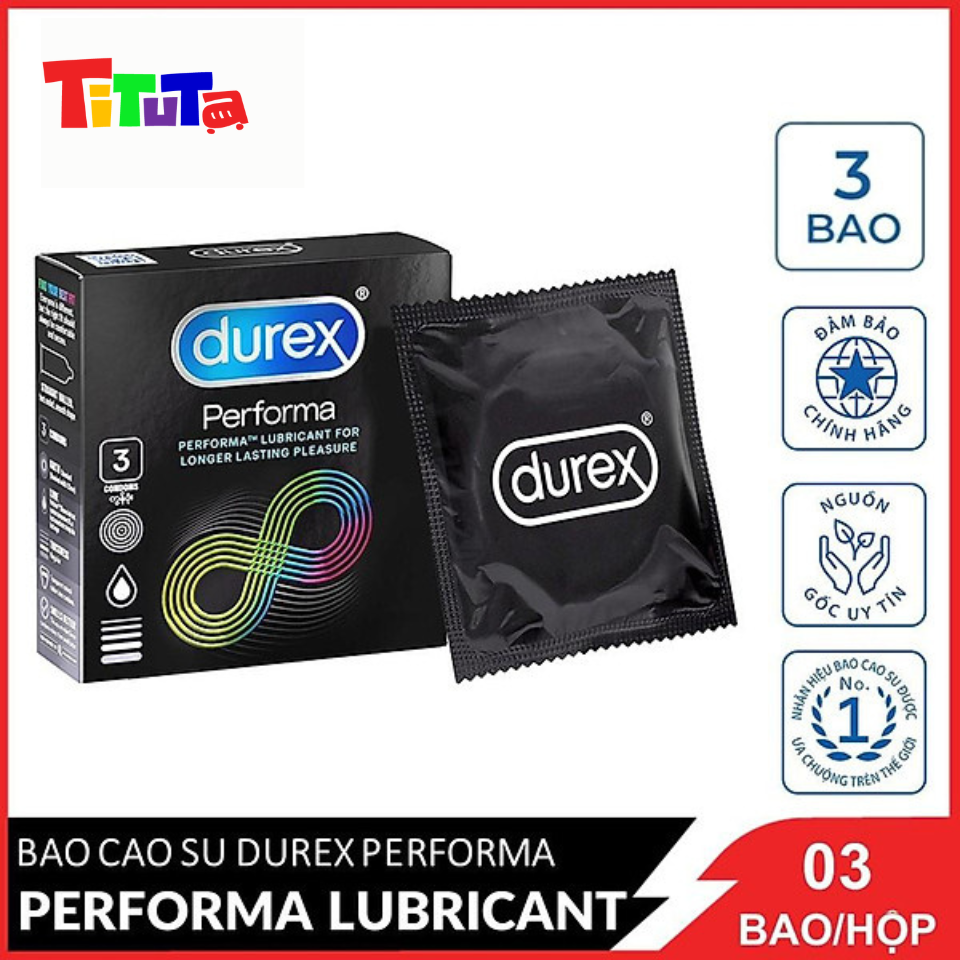 Bao cao su Durex Performa (Đen) Hộp 3 cái