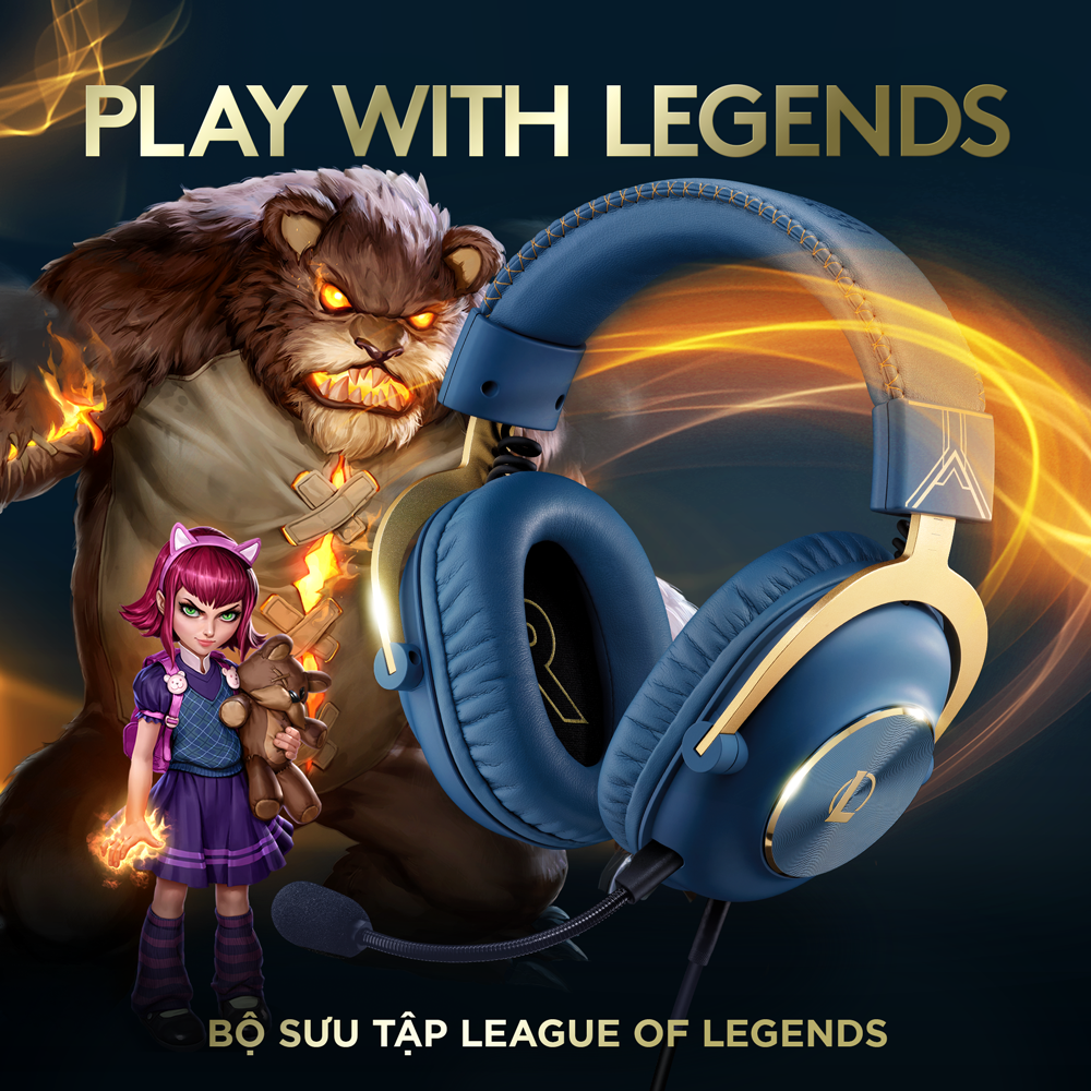 Tai nghe game Logitech G Pro X LOL League of Legends - Mic Blue Voice, âm thanh vòm, màn loa Pro-G 50mm -Hàng chính hãng