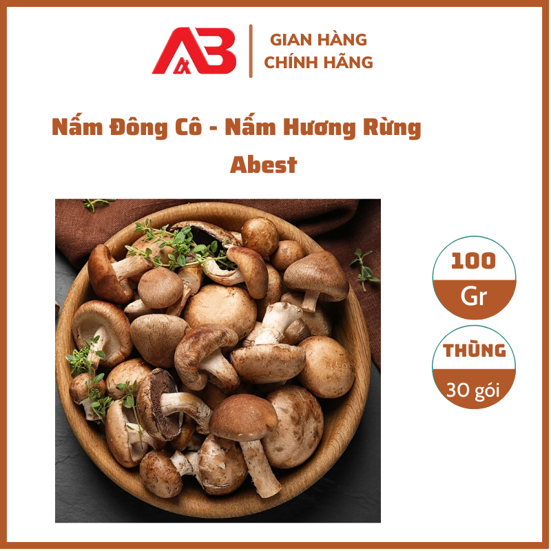 Nấm đông cô khô (nấm hương rừng) ABEST 100g / gói