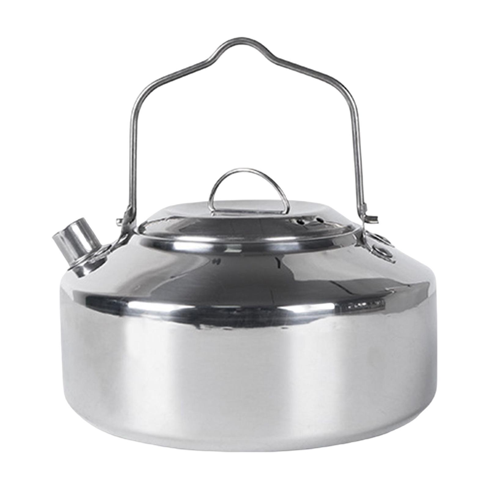 Water Boiler Teapot Anti Scald and Lockable Handle Cook Pot Portable Stoves Pot Camping Water Kettle for Backpacking Mountaineering Campfire