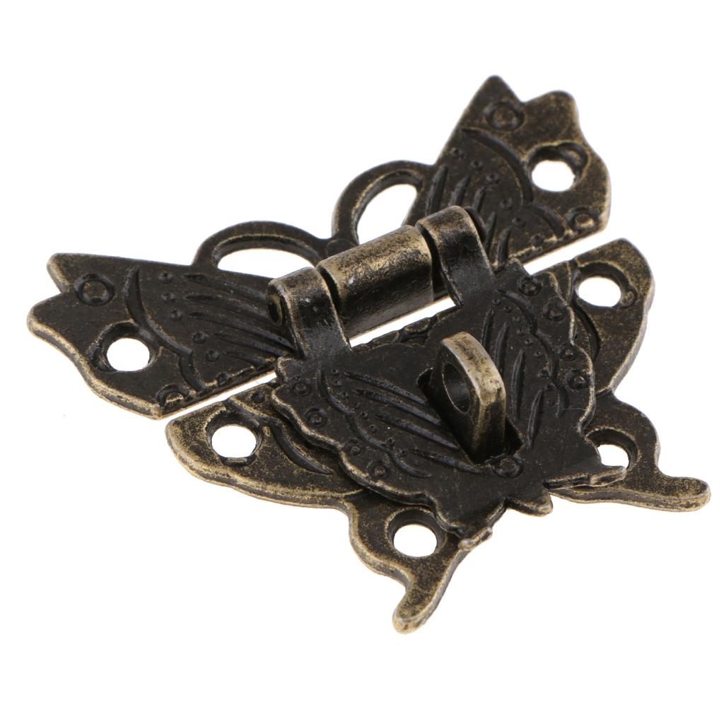 Butterfly Buckle Hasp Wood Box Wine Box With Buckle Antique Lock