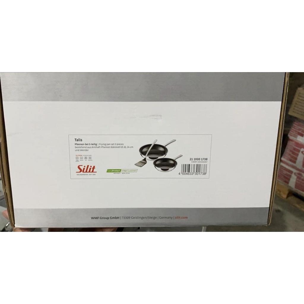 Set Chảo Chống Dính Silit Tails 20+24cm Kèm Xẻng Lật, Đáy Chảo 3 Lớp, Dẫn Nhiệt Tốt, Dùng Cho Mọi Loại Bếp, Nhập Đức