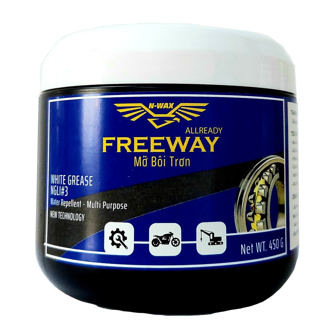 [MỠ BÔI TRƠN TRẮNG CHỊU NHIỆT KHÁNG NƯỚC] FREEWAY WHITE GREASE NGLI#3 450 GRAM