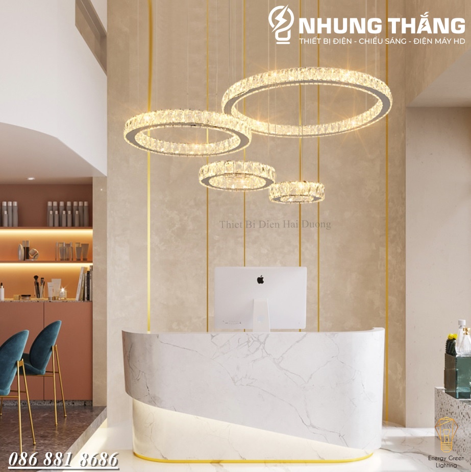 Đèn Thả Trần 4 Vòng Pha Lê CD-110 - Decor Vintage Kiểu Dáng Hiện Đại