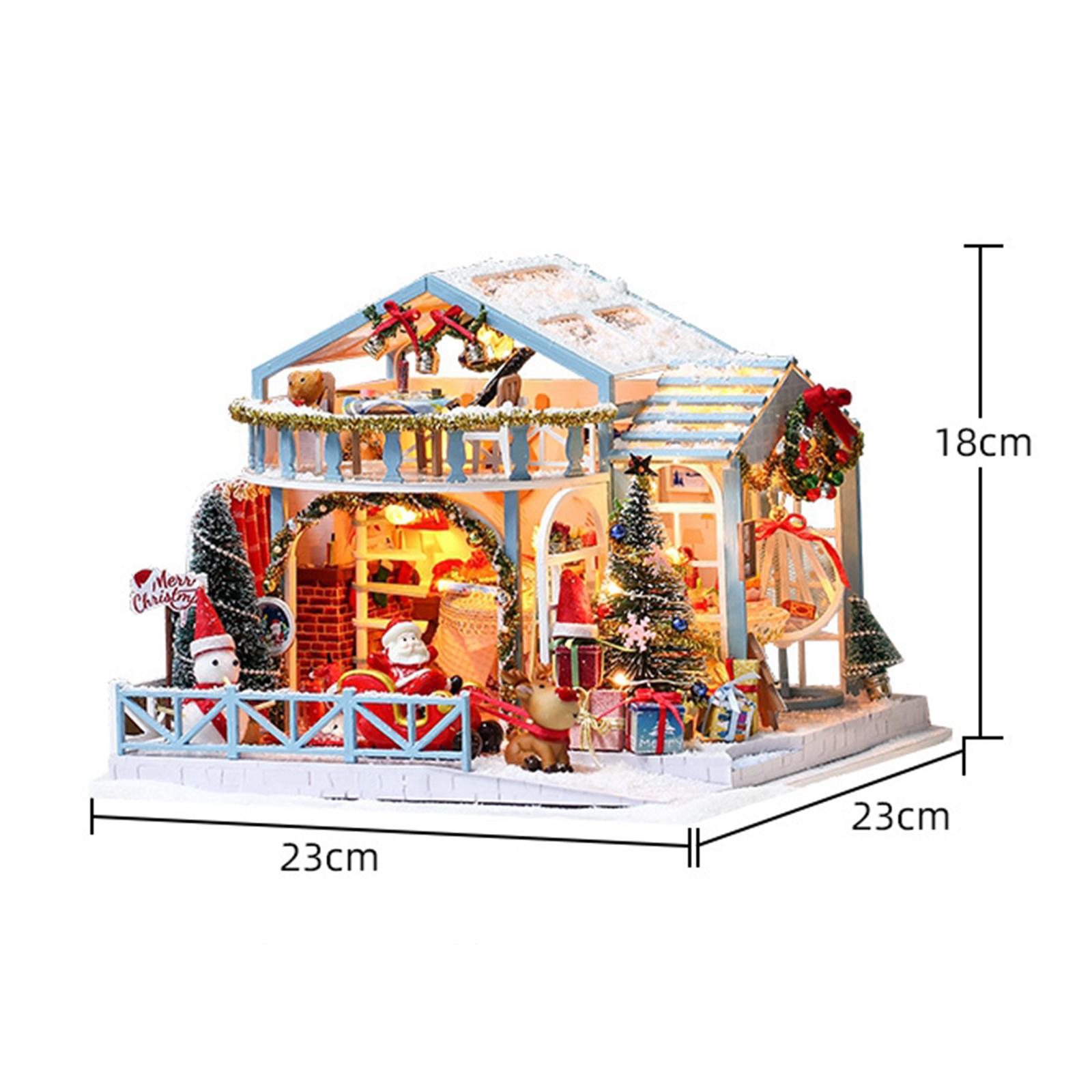 Dollhouse Miniature DIY House Kit Creative Room with Furniture and Cover for Romantic Artwork Gift