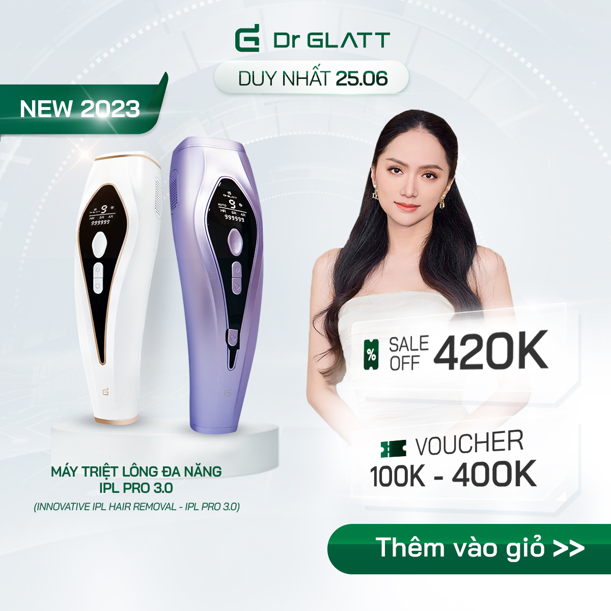 Máy Triệt Lông Mini Triệt Lông Cá Nhân DR GLATT IPL Pro 3.0