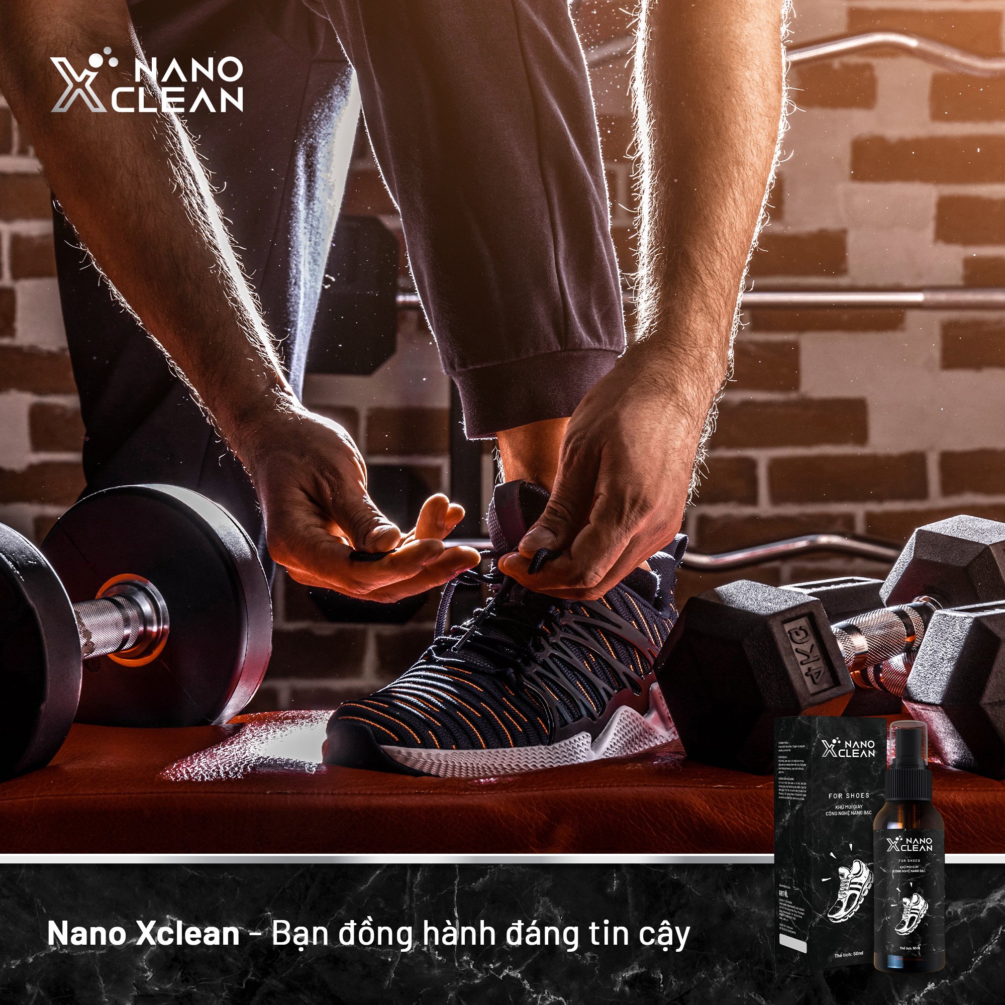 Chai Xịt Khử Mùi Giày Dép Nano Bạc Nano Xclean 50ml Hương Bạc Hà - Khử Mùi hôi giày, khử mùi hôi chân