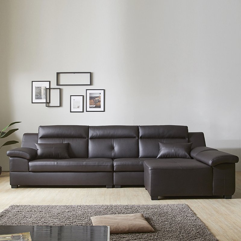 SF315 - GHẾ SOFA DA THẬT 4 CHỖ NGỒI KÈM ĐÔN KHÔNG TAY