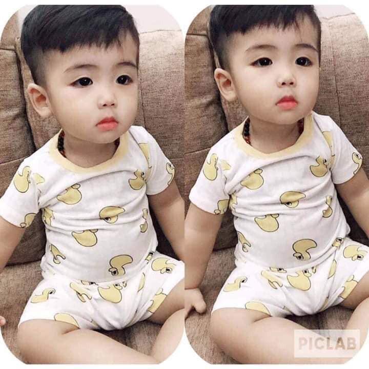 Bộ cotton thông hơi cho bé sơ sinh đến 15kg