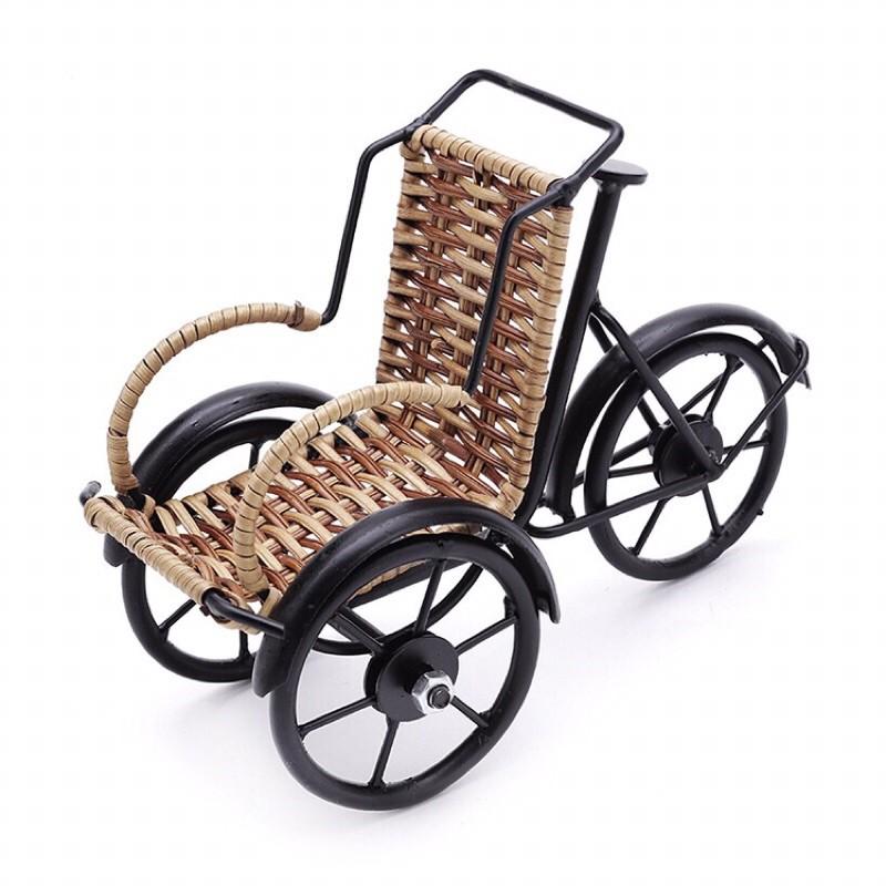 Mô hình, mây tre, xe xích lô, kệ để điện thoại, card visit, handmade