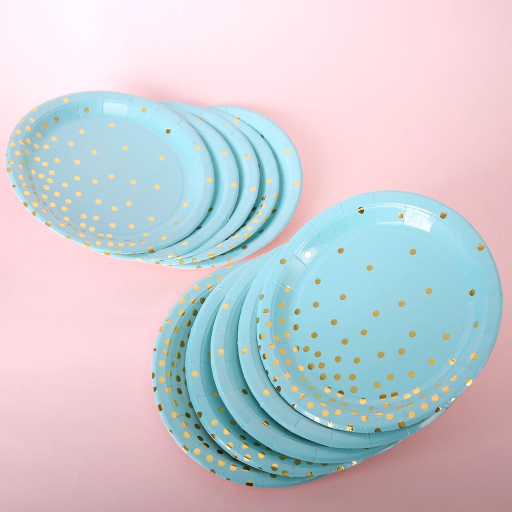 10x Birthday Party Cake Paper Plates Baby Shower Paper Tableware Plates