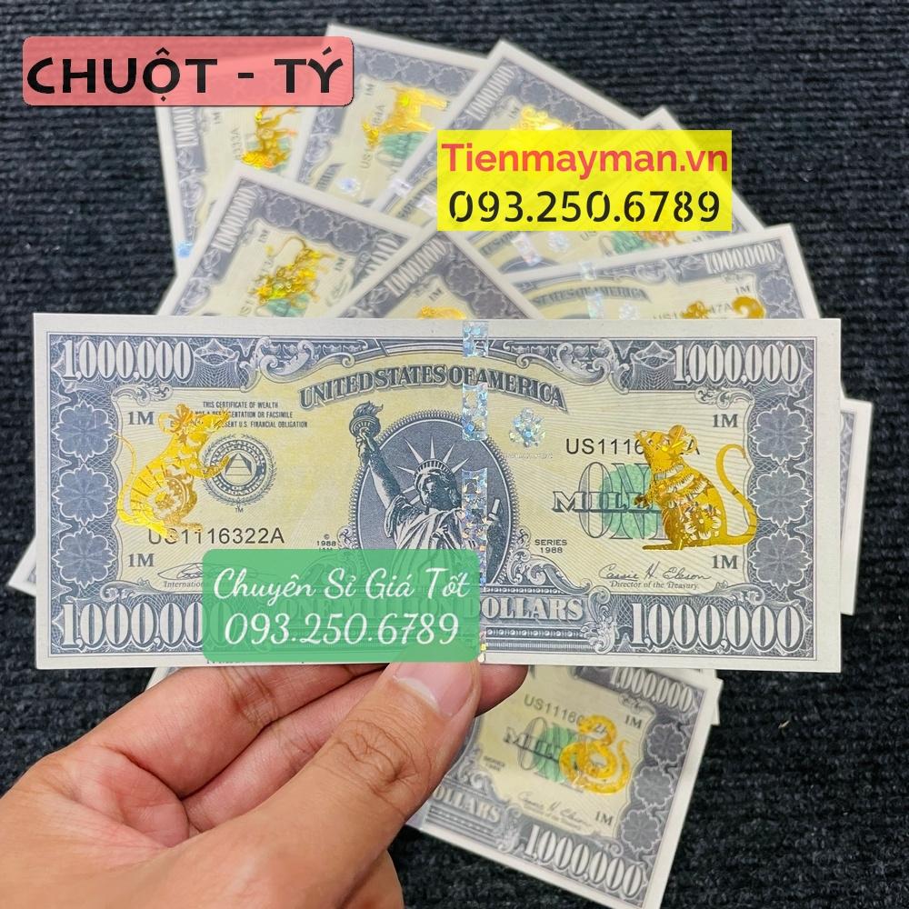 Tờ Triệu Đô 12 Con Giáp Mạ Vàng, Siêu Cấp Mỹ Có Bảo An Chống Giả, 1 Triệu Usd Kỉ Niệm - NELI - RƯỚC LỘC XUÂN
