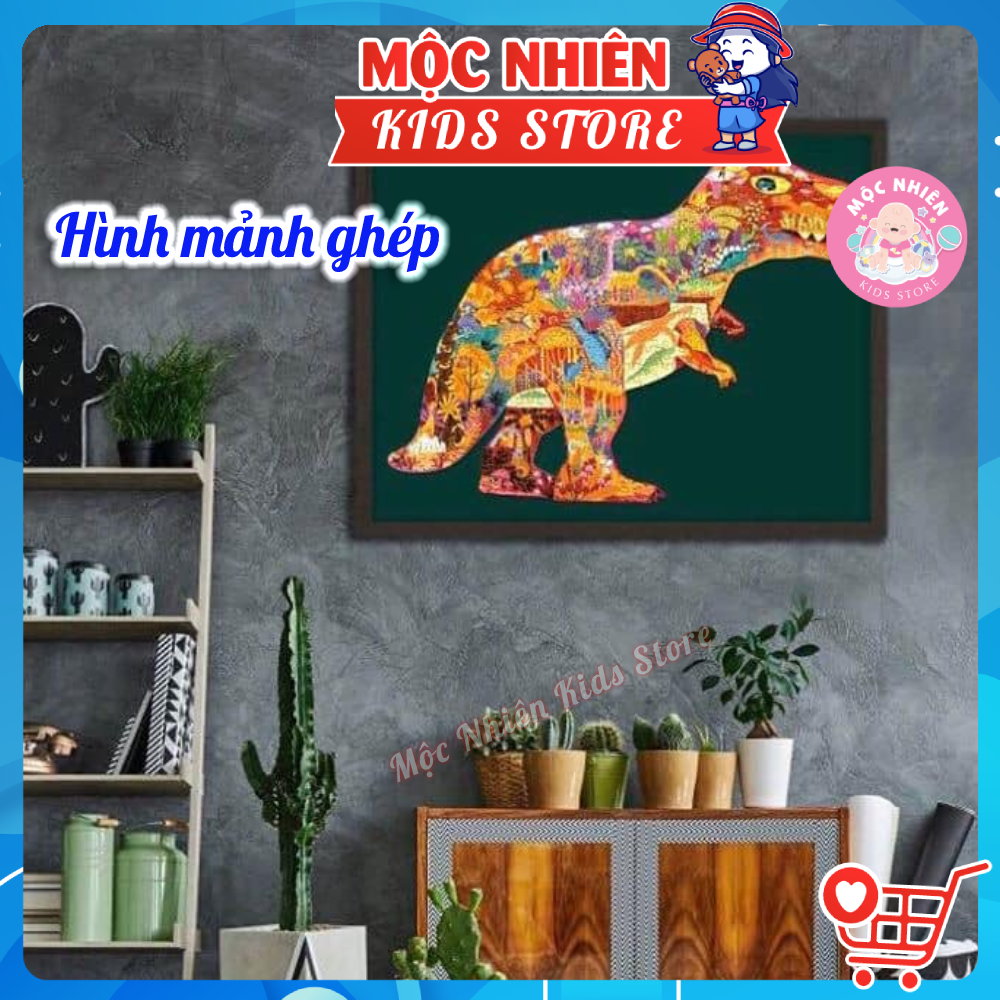 Bộ tranh xếp hình ghép hình puzzle Mideer 280 mảnh ghép 04 chủ đề - Thế giới khủng long - Vỏ sò cá heo - Voi khổng lồ và Tê giác