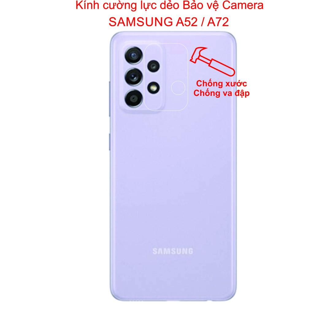 Kính Cường lực dẻo Bảo vệ Camera dành cho SAMSUNG A52 / A72 Bảo vệ camera tránh qua đập, tránh trầy xước tiệt đối