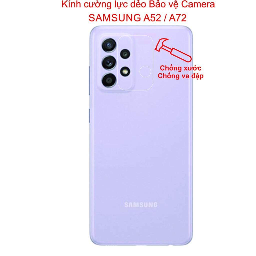 Kính Cường lực dẻo Bảo vệ Camera dành cho SAMSUNG A52 / A72 Bảo vệ camera tránh qua đập, tránh trầy xước