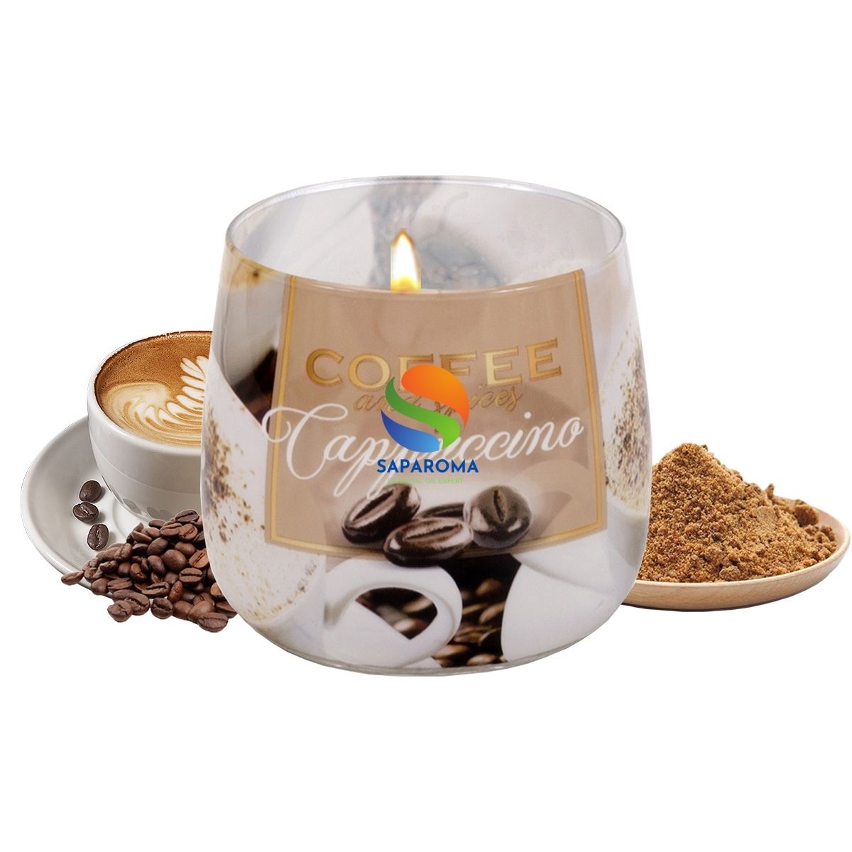 Ly nến thơm tinh dầu Bartek Coffee and Spices 100g QT04966 - cà phê capuchino, nến trang trí, thơm phòng, thư giãn, Hỗ trợ khử mùi