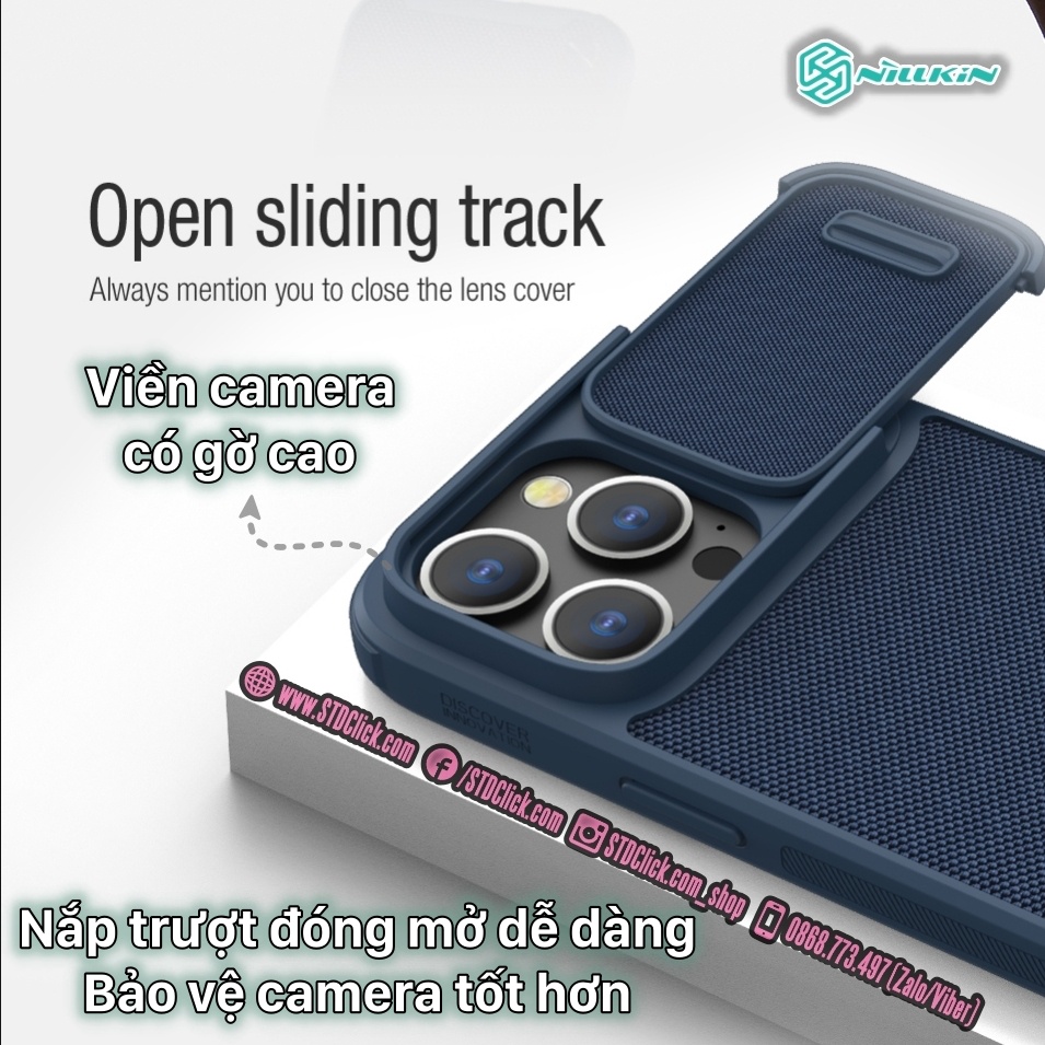 ỐP LƯNG DÀNH CHO ĐIỆN THOẠI IPHONE 14 - 14 PLUS - 14 PRO - 14 PRO MAX NILLKIN TEXTURED S NYLON FIBER BẢO VỆ CAMERA