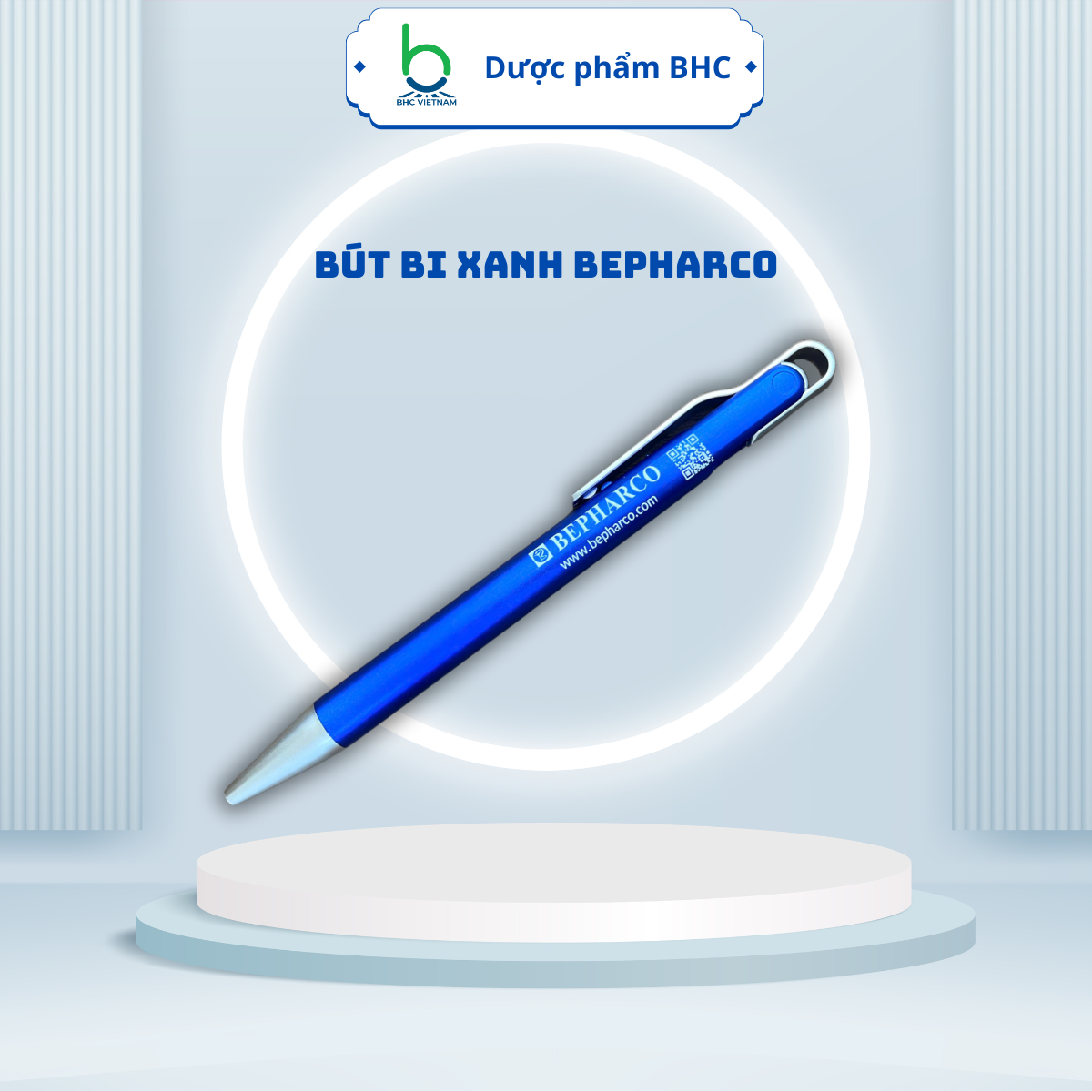 Quà tặng - Bút bi xanh Bepharco