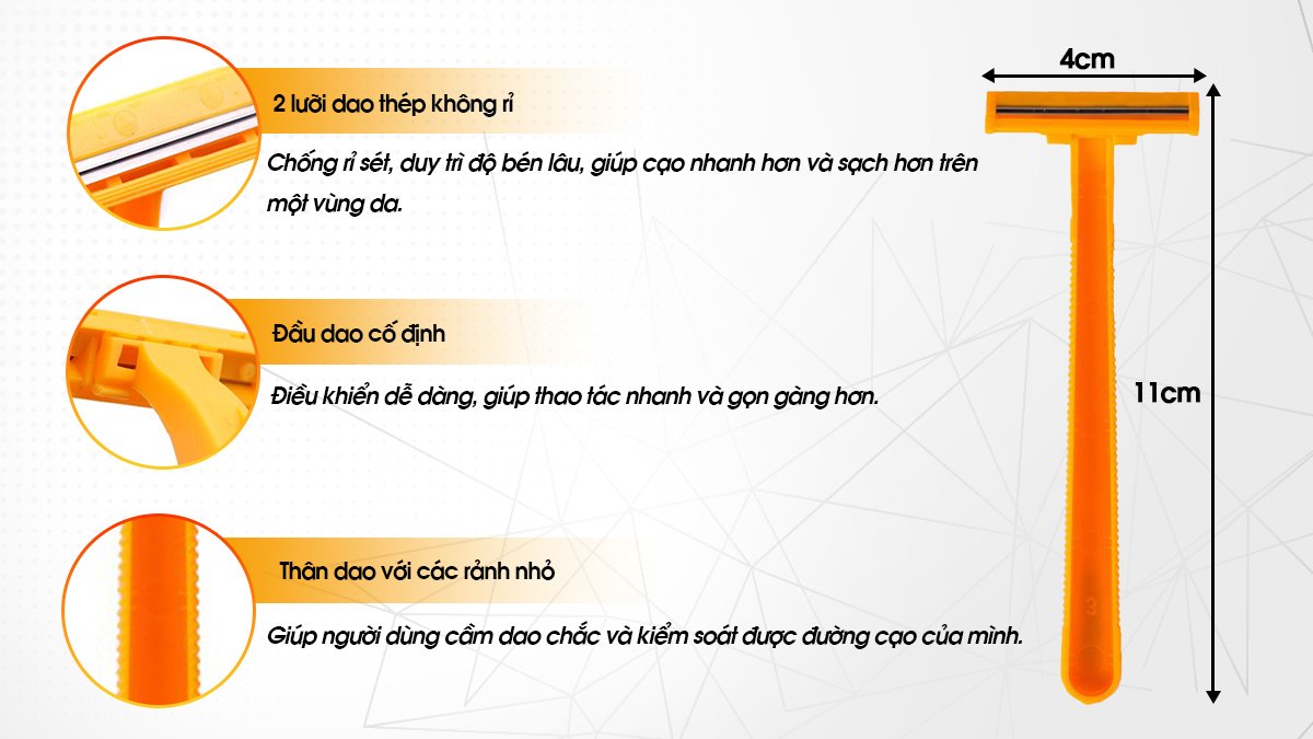 Dao cạo râu gồm 12 lưỡi cạo râu cao cấp - Hàng chính hãng