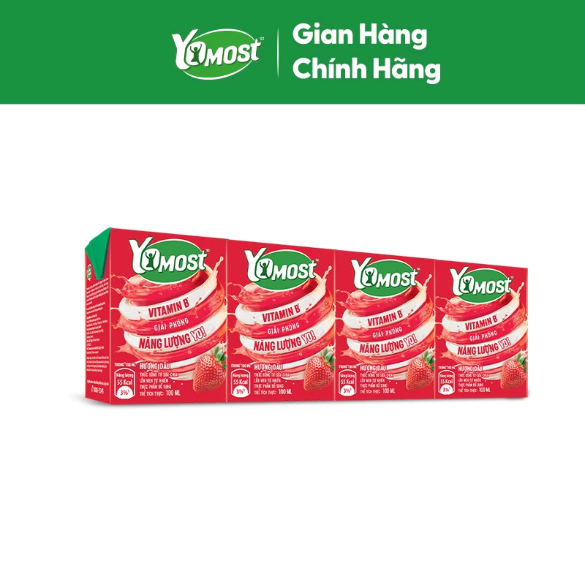 Thùng 48 Hộp Sữa chua uống Yomost vị dâu 100ml/hộp
