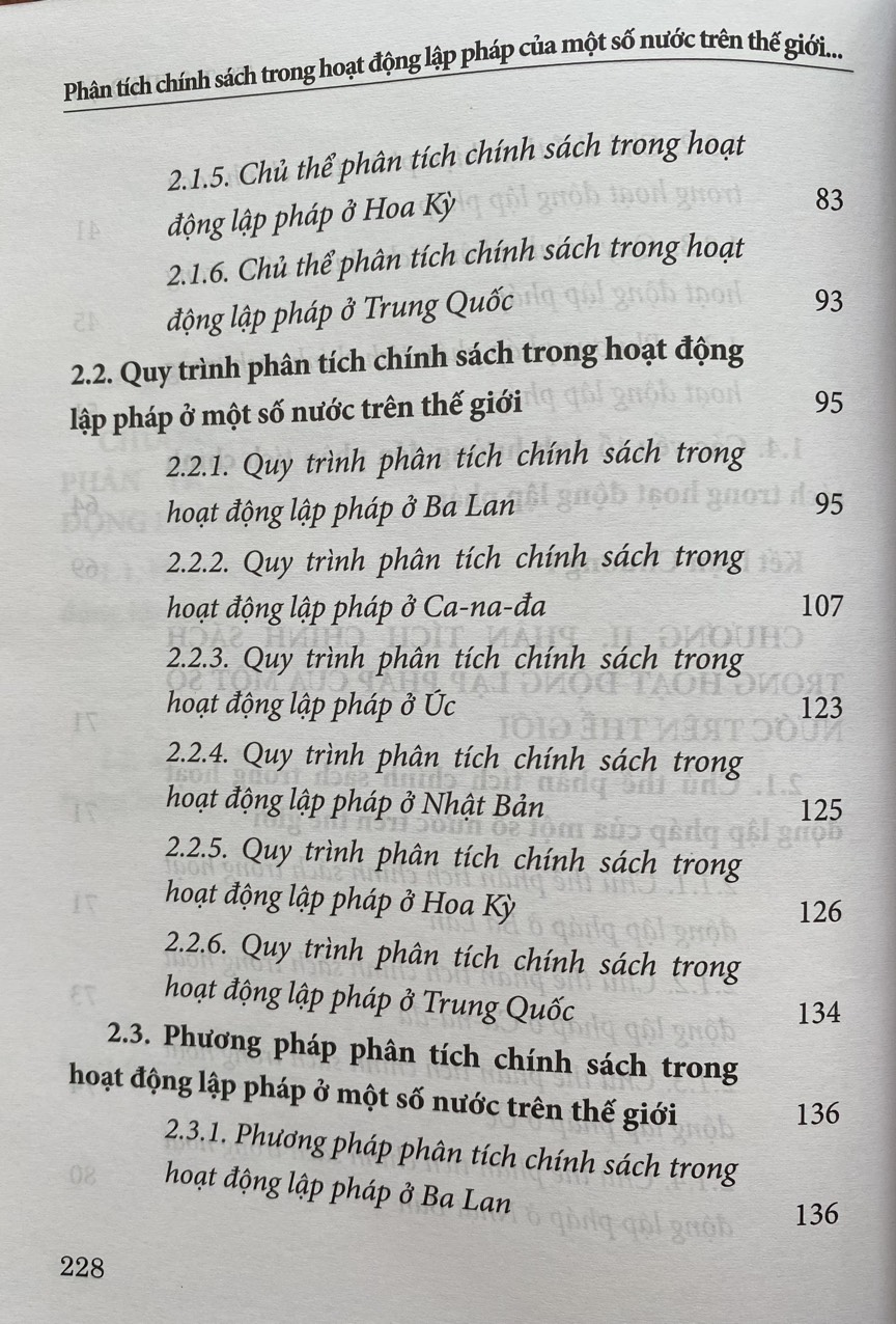 Phân tích chính sách trong hoạt động lập pháp của một số nước trên thế giới và kinh nghiệm đối với Việt Nam hiện nay